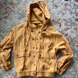 Forever 21 Mustard Hooded Chore Jacket